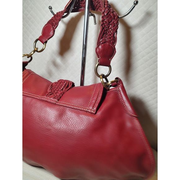 EUC Tommy Hilfiger PU Leather shoulder hobo bag braided handle purse Y2K vibes - Picture 5 of 11